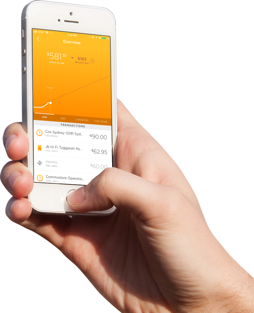 The original Empower spending overview shown in a hand-held phone